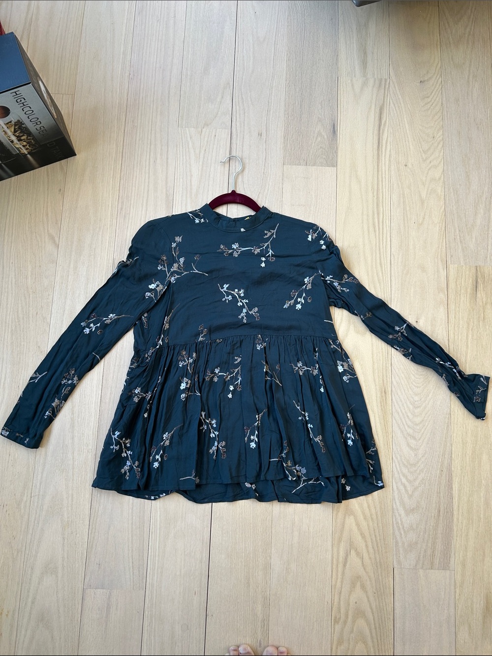Kimchi Blue Teal Floral Peplum Top